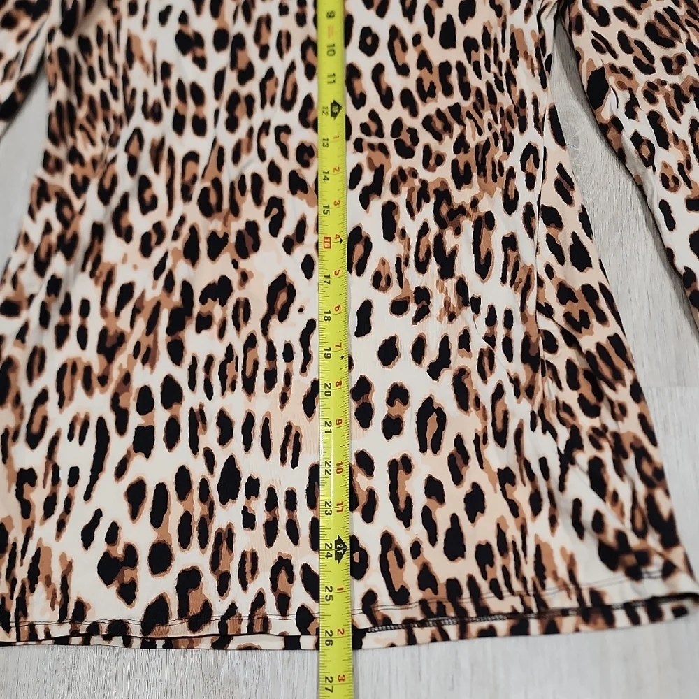VENUS Leopard Print Long Sleeve Top - Tan, Black - Picture 4 of 6